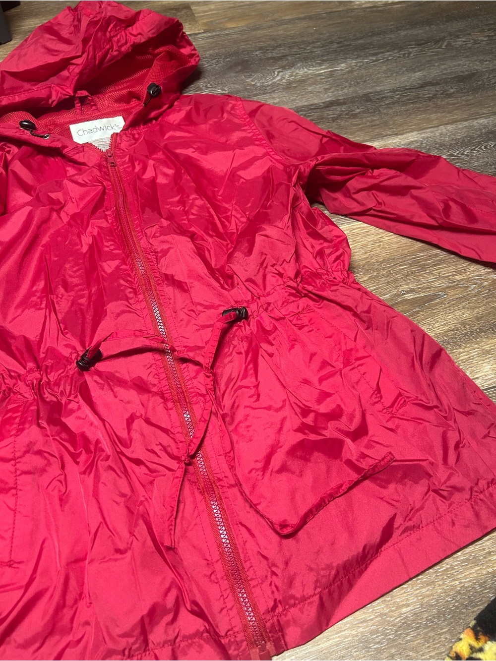 Chadwick’s Red Hooded Windbreaker Rain Jacket Size L